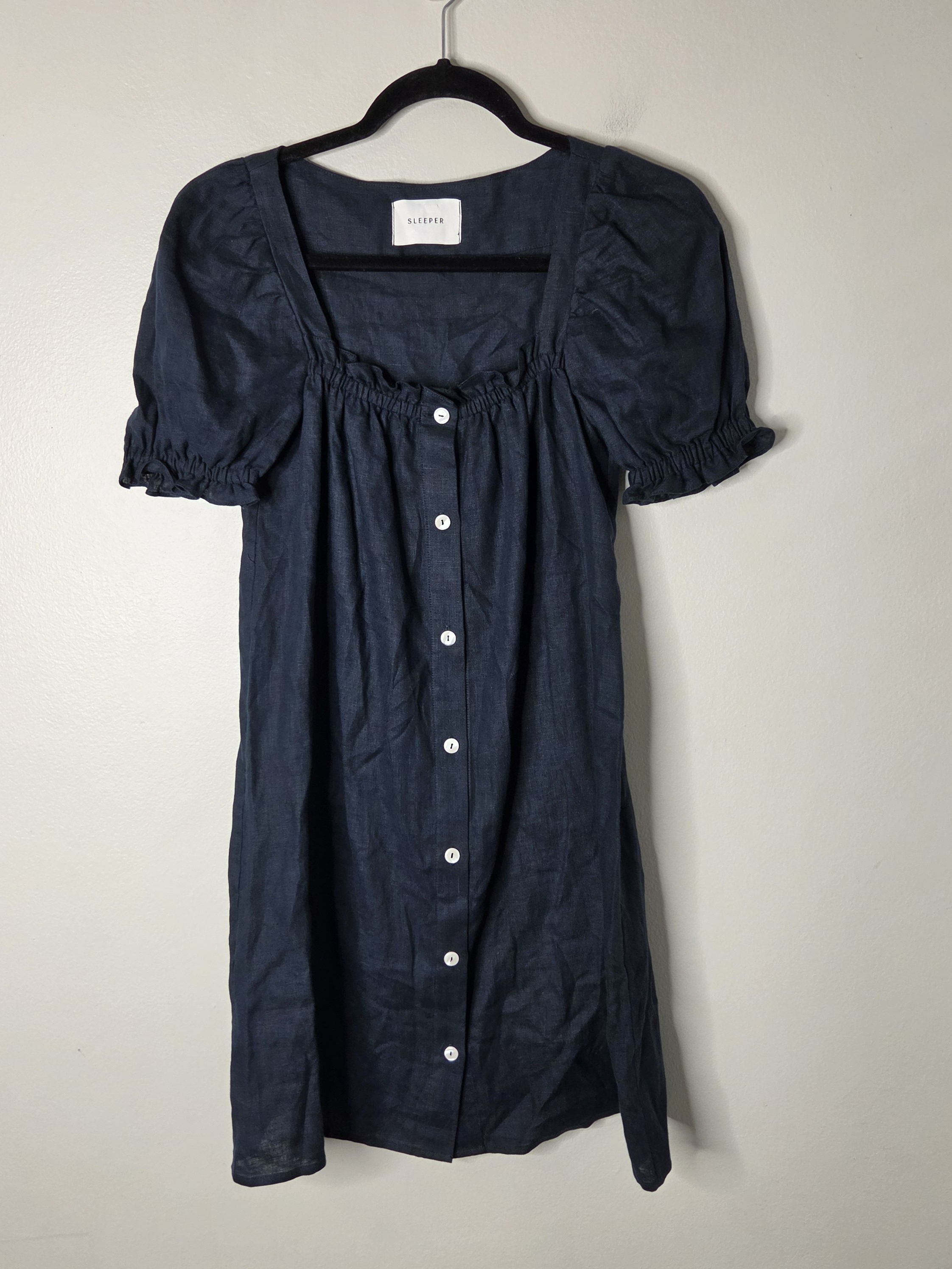 Sleeper Brigitte Mini Dress In Navy